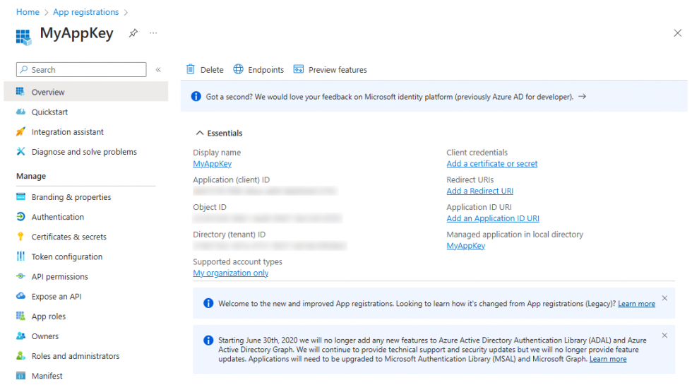 Create an app registration for pnp bruno peytour